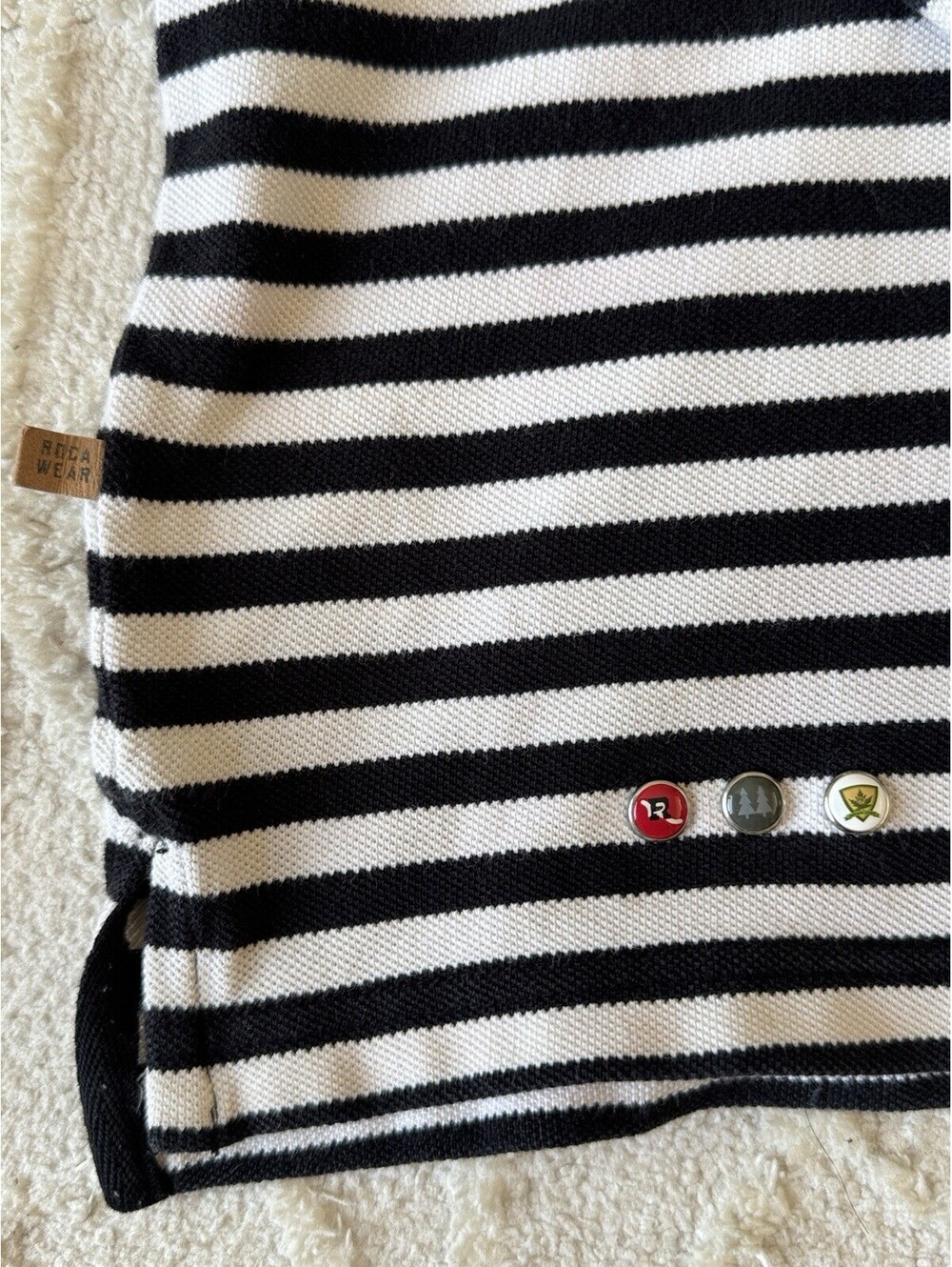Vintage Rocawear Men’s 2XL Striped Long Sleeve Polo Y2K Hip Hop Streetwear - Picture 11 of 11